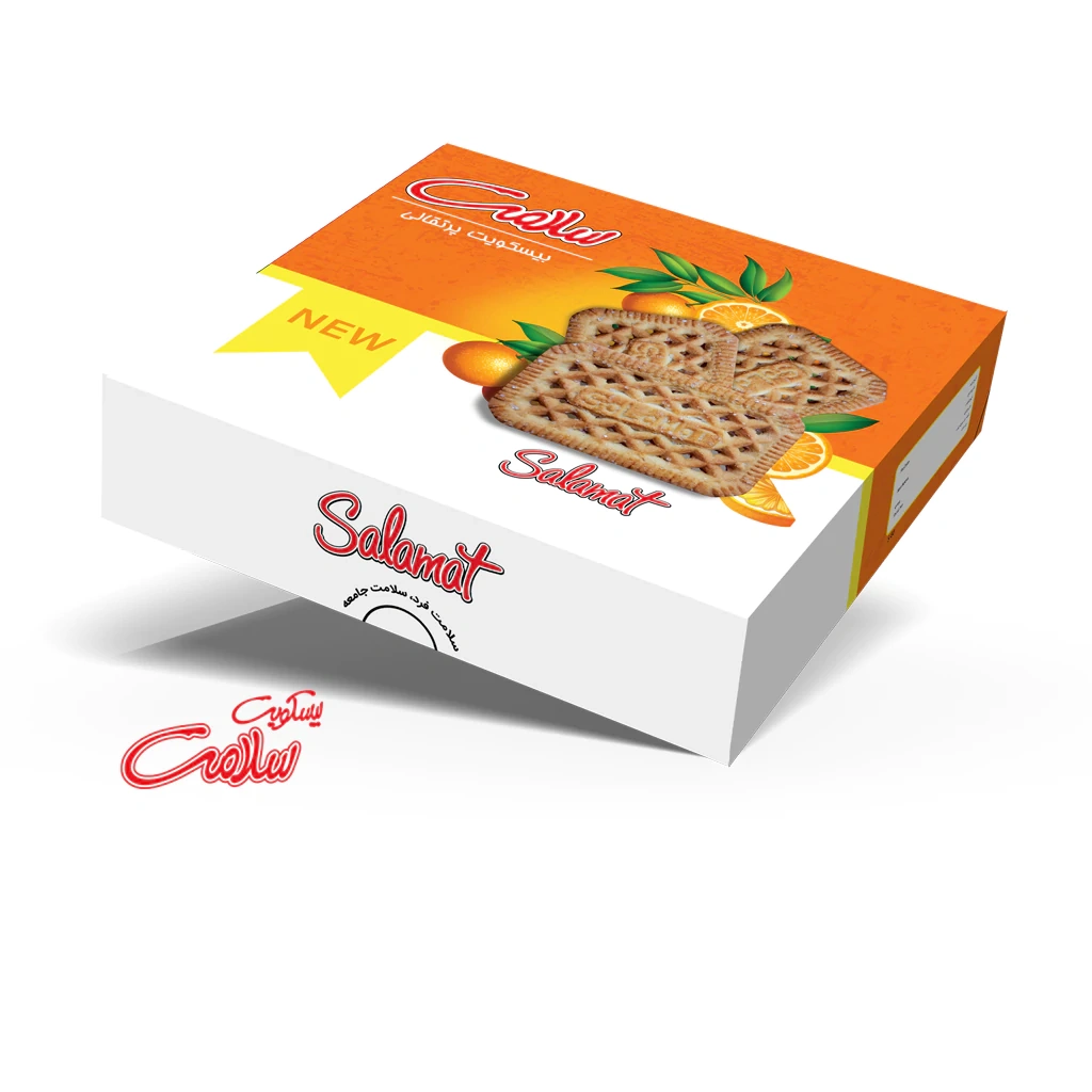 بیسکویت پرتقالی و تزیین شکر جعبه 800 گرم سلامت 