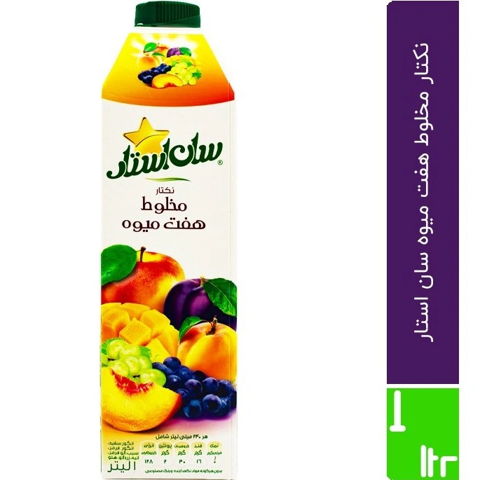 آبمیوه مخلوط هفت میوه 1 لیتری سان استار