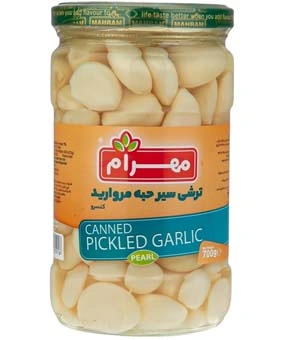 ترشی سیر حبه مرواردید 680 گرمی مهرام 