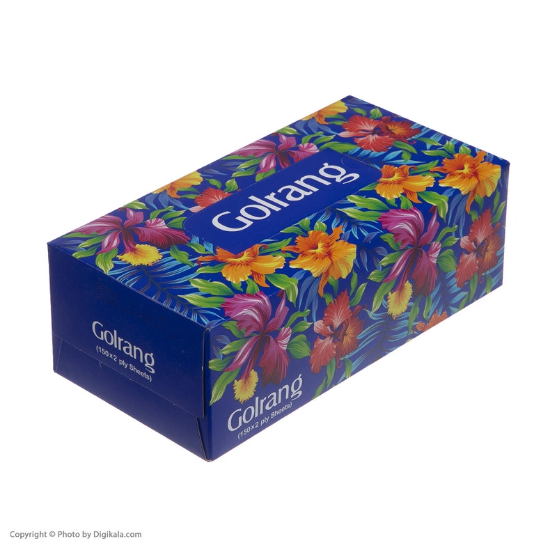 دستمال کاغذی جعبه ای 150 برگ دولایه گلرنگ