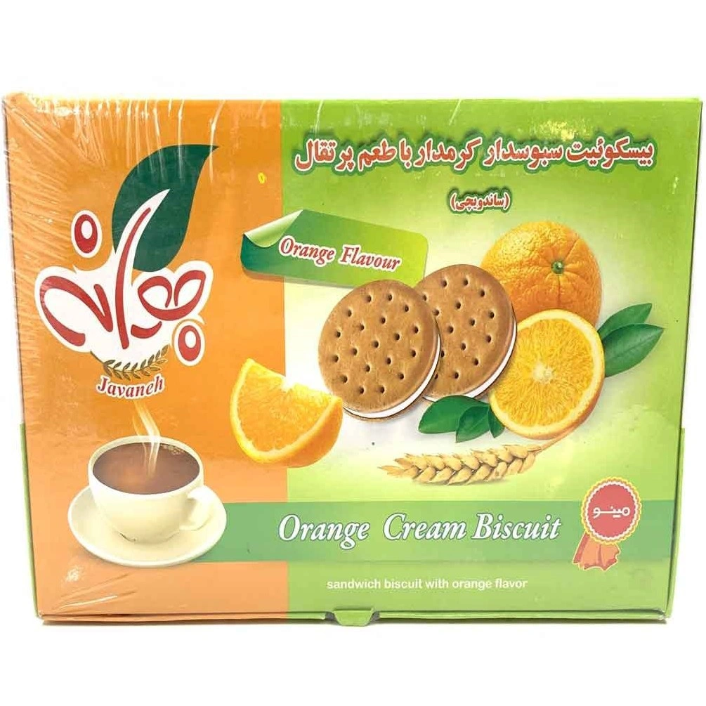 بسسکویت سبوسدار کرمدار با طعم پرتقال 450 جوانه مینو