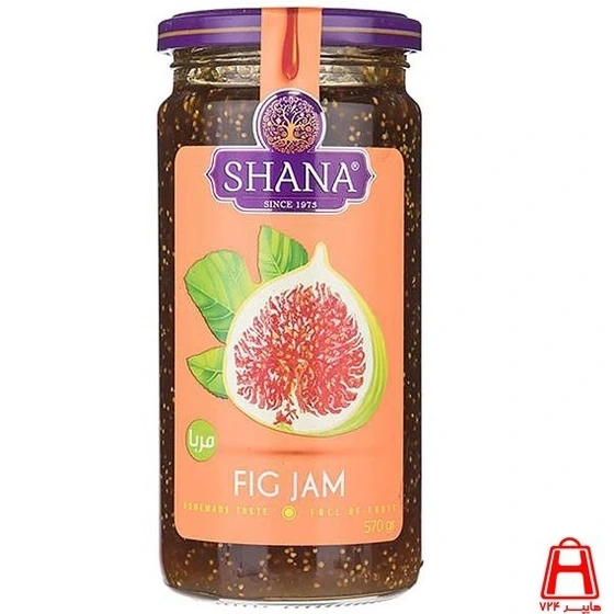  مربا انجیر شیشه 570 گرم ( طرح رنگین کمان ) شانا