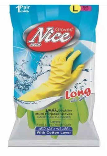 دستکش خانگی ساق بلند سایز بزرگ ( L ) نایس