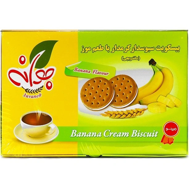 بسسکویت سبوسدار کرمدار با طعم موز 450 جوانه مینو