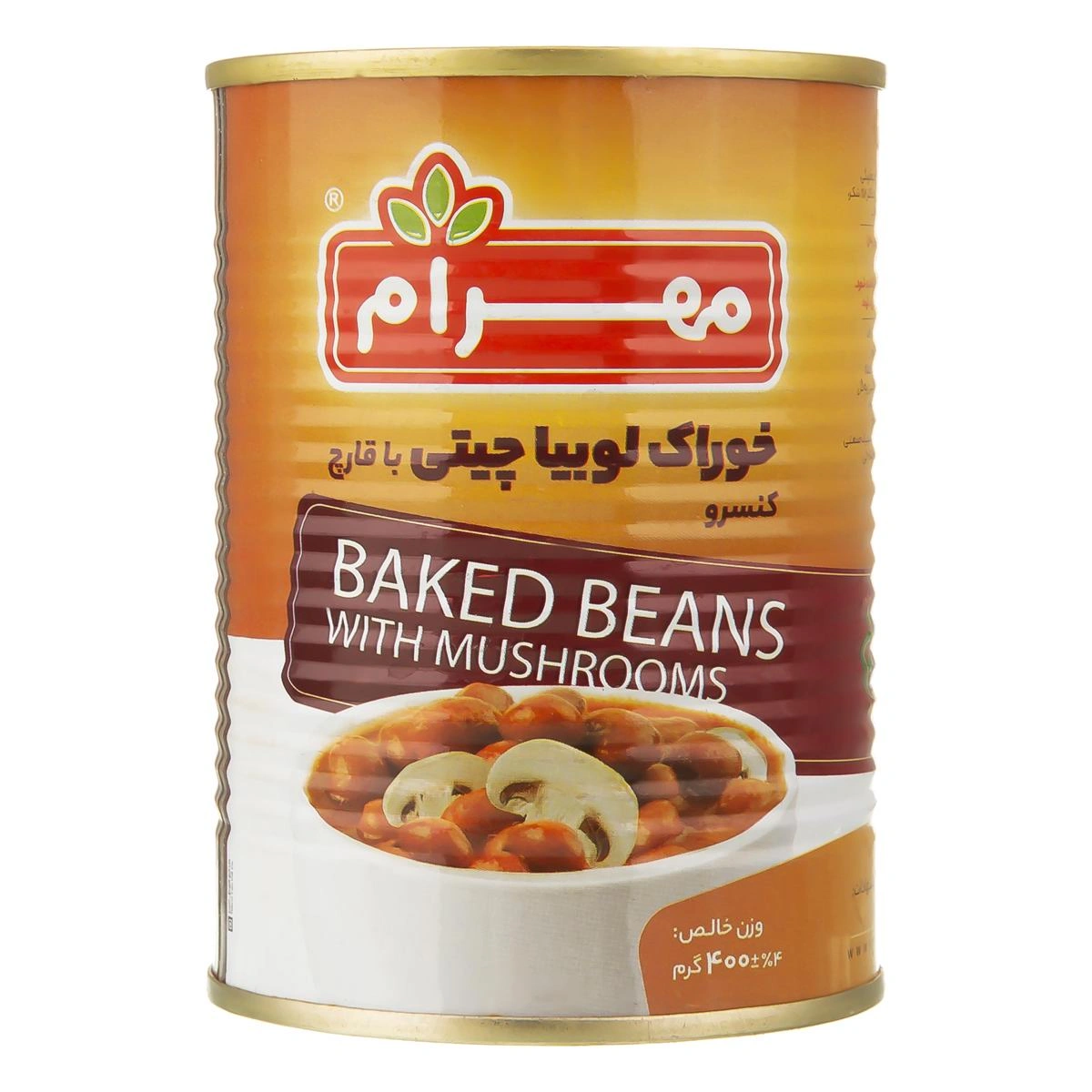کنسرو لوبیا چیتی با قارچ 400 گرمی مهرام