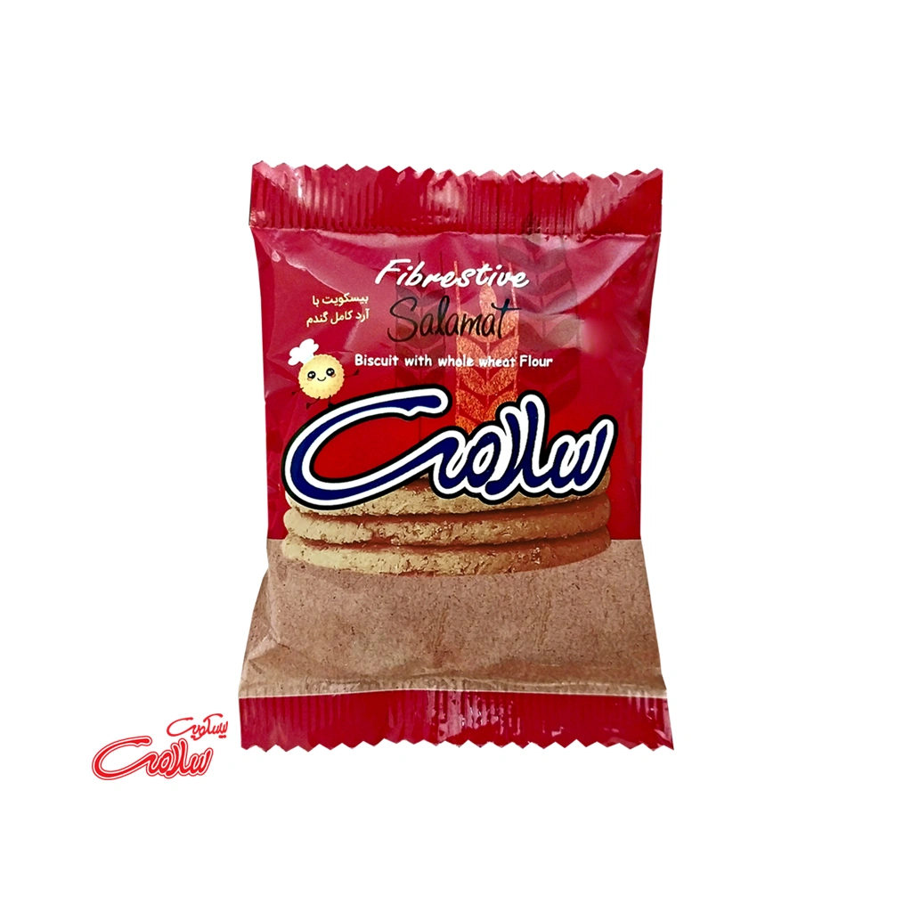 بیسکویت فیبرستیو با آرد کامل گندم 27 گرمی سلامت