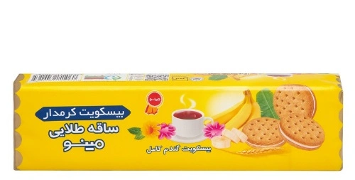 بیسکویت کرمدار ساقه طلایی با طعم موزی 192 گرمی مینو