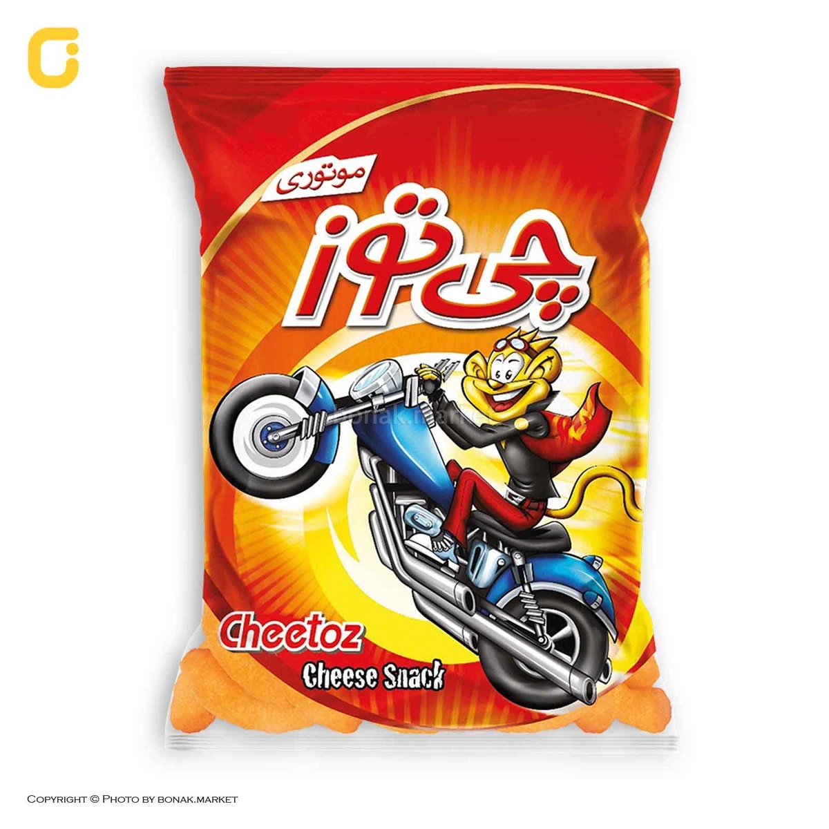 اسنک موتوری با طعم پنیری متوسط 90 گرمی چی توز 