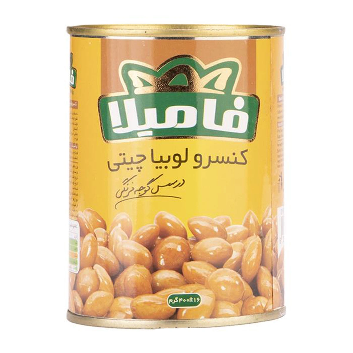 کنسرو لوبیا چیتی در سس وچه فرنگی 380 گرمی فامیلا