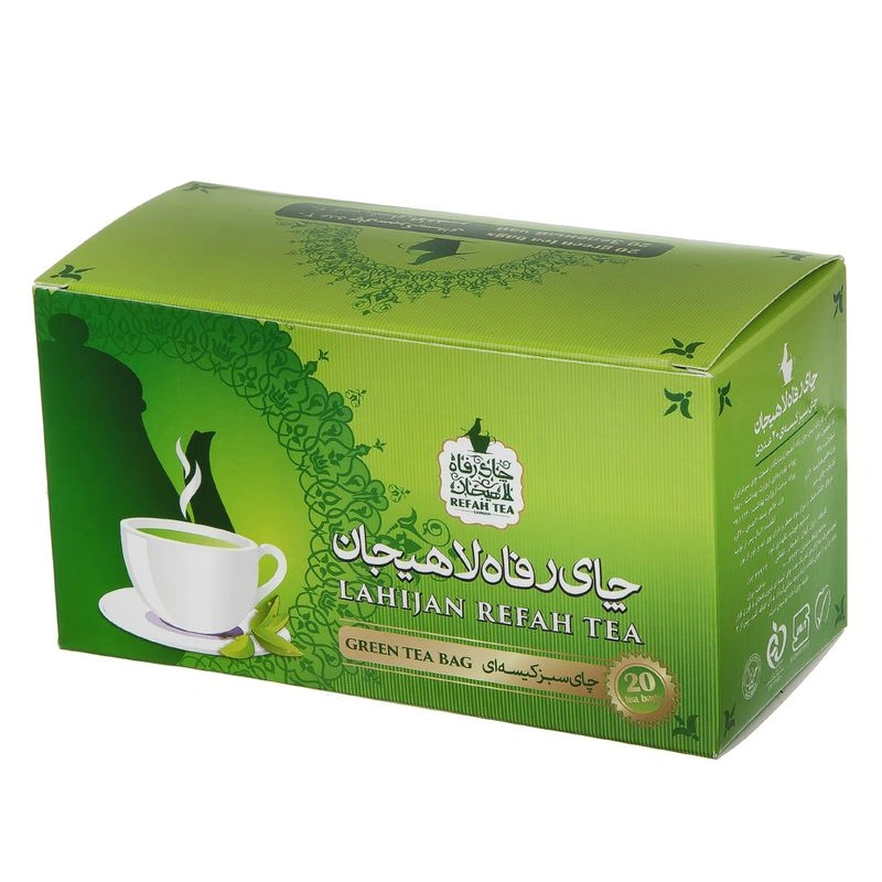 چای سبز کیسه ای 20 عددی چای رفاه لاهیجان 