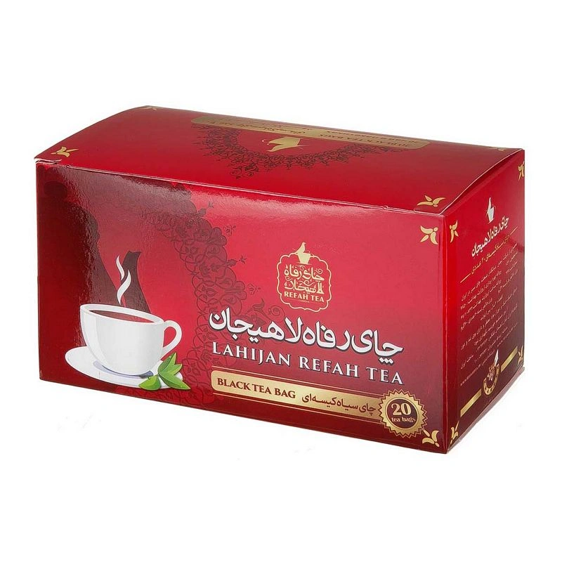 چای سیاه کیسه ای ایرانی 20 عددی چای رفاه لاهیجان