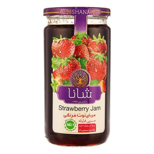 شانا مربا توت فرنگی شیشه بلند 305 گرم