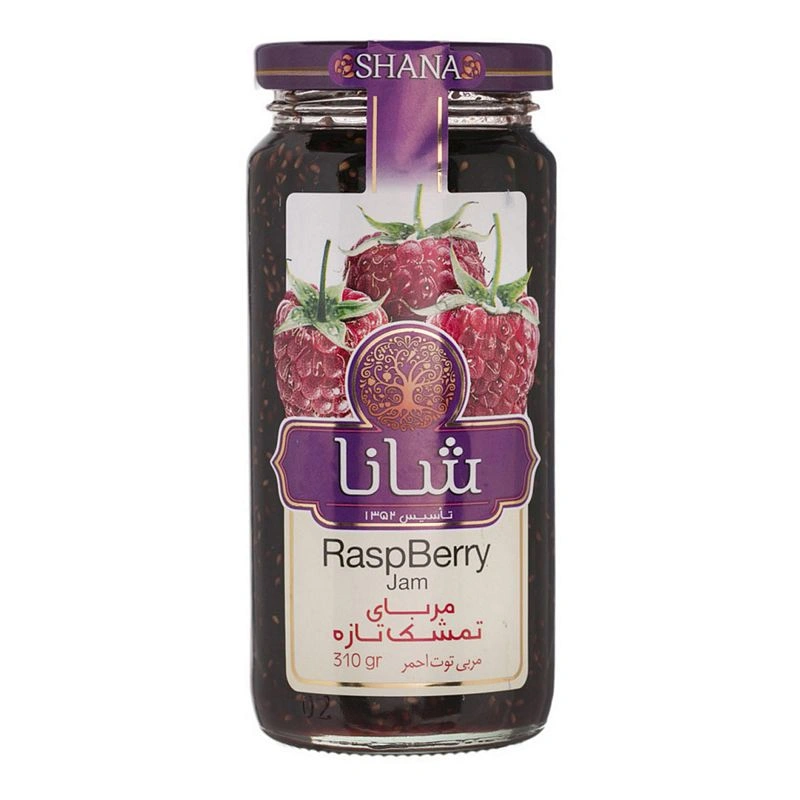 مربا تمشک شیشه بلند 305 گرم شانا 